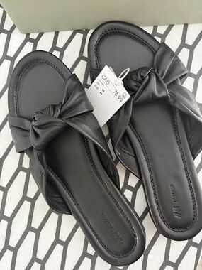 H&M Women’s Black Bow Slide Sandals